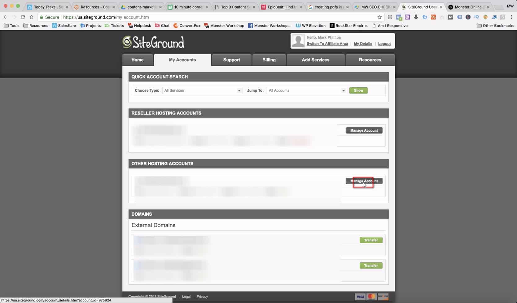 Click here to manage your account and access your cPanel WordPress autoinstaller options